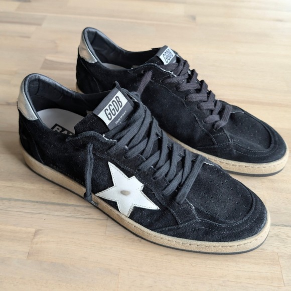 Golden Goose Ball Star Sneakers Men's Black Suede Made Italy Size 43 (US 10)